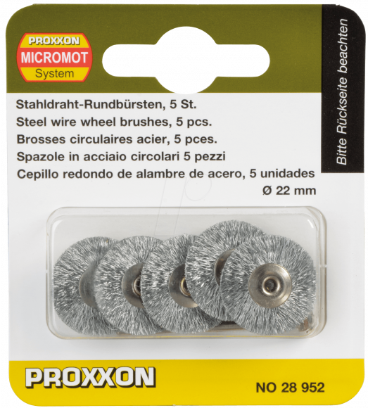 Стальные щетки Proxxon, 5 шт., 22 мм. (28952) 