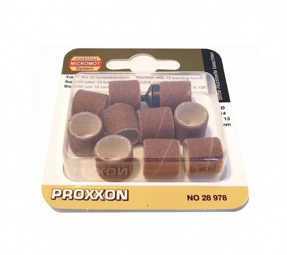 Шлифовальные цилиндры Proxxon с дискодержателем, 10 шт., зерн.К 120, диам 14 мм. (28978) 