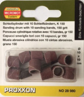 Шлифовальные цилиндры Proxxon с дискодержателем, зерн. К 150, 10 шт. (28980)
