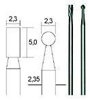 Фрезы твёрдосплавные Proxxon, 2 шт. цилиндр, сфера (28750) 