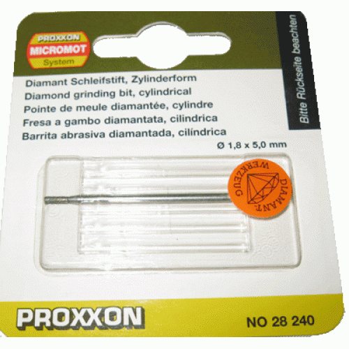 Бор с алмазным напылением Proxxon, цилиндр, 1.8 мм. (28240) 