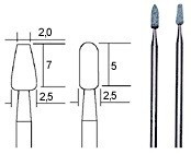 Кремний-карбидные боры Proxxon, диаметр 2.5мм., 2 шт. (28270) 