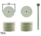 Войлочные полировальные насадки Proxxon, диск 22 мм, 10 шт (28798) Войлочные полировальные насадки Proxxon, диск 22 мм, 10 шт (28798)