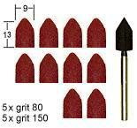 Шлиф. конусы Proxxon с держателем, ø8 мм, зерн. К 80 и К150 по 5 шт. (28987)