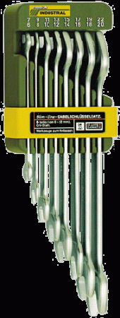 23800 Набор двусторонних вилочных ключей, 8предметов с 6+7мм по 20+22мм