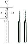 Твердосплавные сверла Proxxon, 2 шт., диам.1,0 мм.(28324)