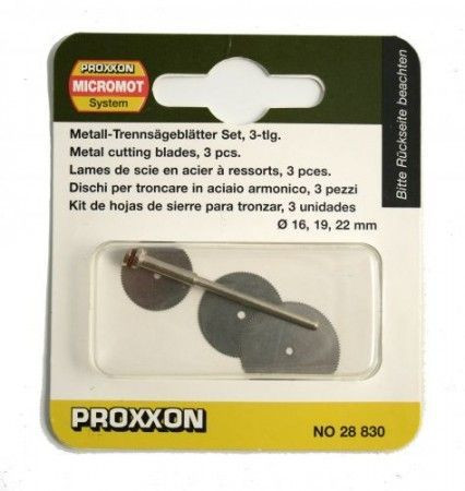Отрезные диски Proxxon из пружинной стали с дискодержателем, 3 шт.: 16-19-22 мм. (28830) 